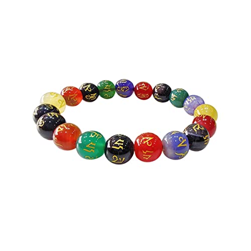 Om Mani Padme Hum 7 Chakra Crystal Bracelet