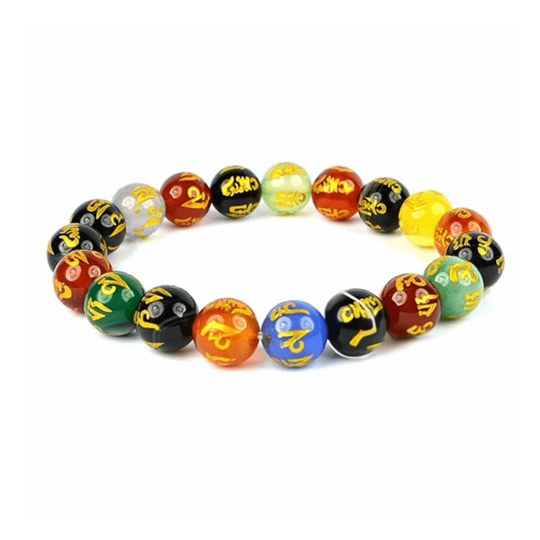 Om Mani Padme Hum 7 Chakra Crystal Bracelet