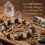 Wood and Clear Crystal Bracelet (Diamond Cut) With Golden Moti VY