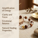 Wood and Clear Crystal Bracelet (Diamond Cut) With Golden Moti place (1)