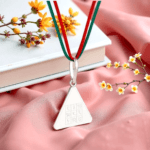 Surya Budh Yantra Silver Locket + Wood and Clear Crystal Bracelet (Diamond Cut) With Golden Moti Combo