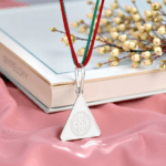 Surya Budh Yantra Silver Locket + Wood and Clear Crystal Bracelet (Diamond Cut) With Golden Moti Combo
