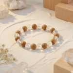 Sandalwood and Clear Crystal Bracelet (Diamond Cut) front