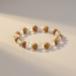 Surya Budh Yantra Silver Locket and Wood and Clear Crystal Bracelet Combo