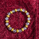 Wood and Clear Crystal Bracelet (Diamond Cut) wood
