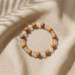 Wood and Clear Crystal Bracelet (Diamond Cut)