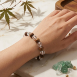 Wood and Clear Crystal Bracelet (Diamond Cut)