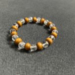 Wood and Clear Crystal Bracelet (Diamond Cut) wood