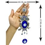Turkish Evil Eye Big Owl Metal Protection Wall Hanging-2