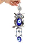 Turkish Evil Eye Big Owl Metal Protection Wall Hanging-2
