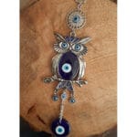 Turkish Evil Eye Big Owl Metal Protection Wall Hanging-2