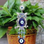 Turkish Evil Eye Big Owl Metal Protection Wall Hanging-2