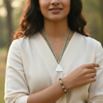 Budh Pyra Yantra Silver Locket And Wood and Clear Crystal Bracelet Combo Vy