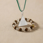 Budh Pyra Yantra Silver Locket And Wood and Clear Crystal Bracelet Combo Vy