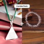 Crystal Bracelet Clear Quartz (Diamond Cut) and Budh Pyra Yantra combo