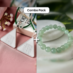 Budh Pyra Yantra Silver Locket + Green Aventurine Bracelet for Men and Women combo