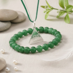 Budh Pyra Yantra Silver Locket and Green Aventurine Bracelet Combo