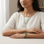 Budh Pyra Yantra Silver Locket and Green Aventurine Bracelet Combo