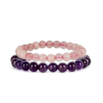 Pure Beauty Duo rose quartz and amethyst bracelet combo