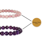 Pure Beauty Duo rose quartz and amethyst bracelet combo