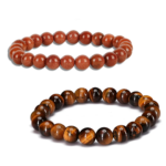 Self-Confidence tiger eye and sun sitara bracelet combo