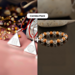 Surya Pyra Yantra Silver Locket and Sandalwood and Clear Crystal Bracelet Combo