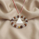 Surya Pyra Yantra Silver Locket and Sandalwood and Clear Crystal Bracelet Combo Buy