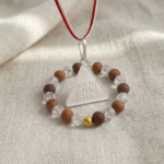 Surya Pyra Yantra Silver Locket and Sandalwood and Clear Crystal Bracelet Combo Buy