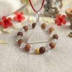 Surya Pyra Yantra Silver Locket and Sandalwood and Clear Crystal Bracelet Combo Buy