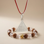 Surya Pyra Yantra Silver Locket and Sandalwood and Clear Crystal Bracelet Combo Buy
