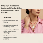 Surya Pyra Yantra Silver Locket and Sandalwood and Clear Crystal Bracelet Combo Buy