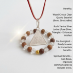 Surya Pyra Yantra Silver Locket and Sandalwood and Clear Crystal Bracelet Combo Buy