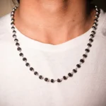 karungali malai silver cap plated necklaces