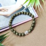 Pyrite Buddha Bead Bracelet 8mm