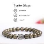 Pyrite Buddha Bead Bracelet 8mm