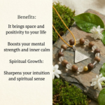 Gayatri Yantra Silver Locket and Wood & Clear Crystal Bracelet Combo