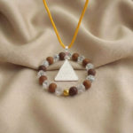 Maa saraswati and wood crystal bracelet combo