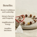 Shri Surya Yantra Silver Locket and Wood & Clear Crystal Bracelet Combo Front