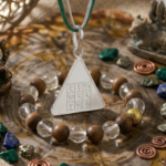 Budh Pyra Yantra Silver Locket And Wood and Clear Crystal Free Bracelet