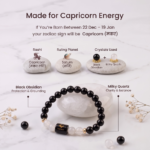 Black Obsidian & Milky Quartz Natural Stone Bracelet