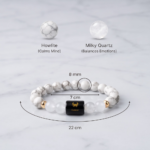 Cancer (कर्क राशि) Zodiac Howlite & Milky Quartz Bracelet