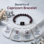 Capricorn (मकर राशि) Zodiac Garnet & Milky Quartz Bracelet