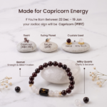 Capricorn (मकर राशि) Zodiac Garnet & Milky Quartz Bracelet
