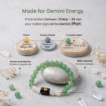 Gemini (मिथुन राशि) Zodiac Green Aventurine & Milky Quartz Bracelet