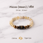 Pisces (मीन राशि) Zodiac Citrine & Tiger Eye Bracelet