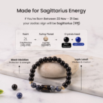 Sagittarius (धनु राशि) Zodiac Black Obsidian & Lapis Lazuli Bracelet