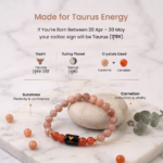 Taurus (वृषभ राशि) Zodiac Sunstone & Carnelian Bracelet