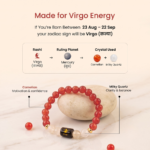 Virgo (कन्या राशि) Zodiac Carnelian & Milky Quartz Bracelet
