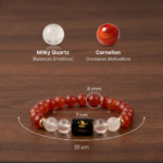 Virgo (कन्या राशि) Zodiac Carnelian & Milky Quartz Bracelet
